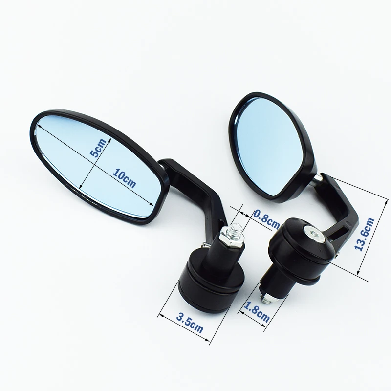 

2 PCS Motorcycle rear Mirror Sport Bike Moto black Metal Handle Bar End Mirror Motorbike Rearview Side Mirror For Honda Yamaha