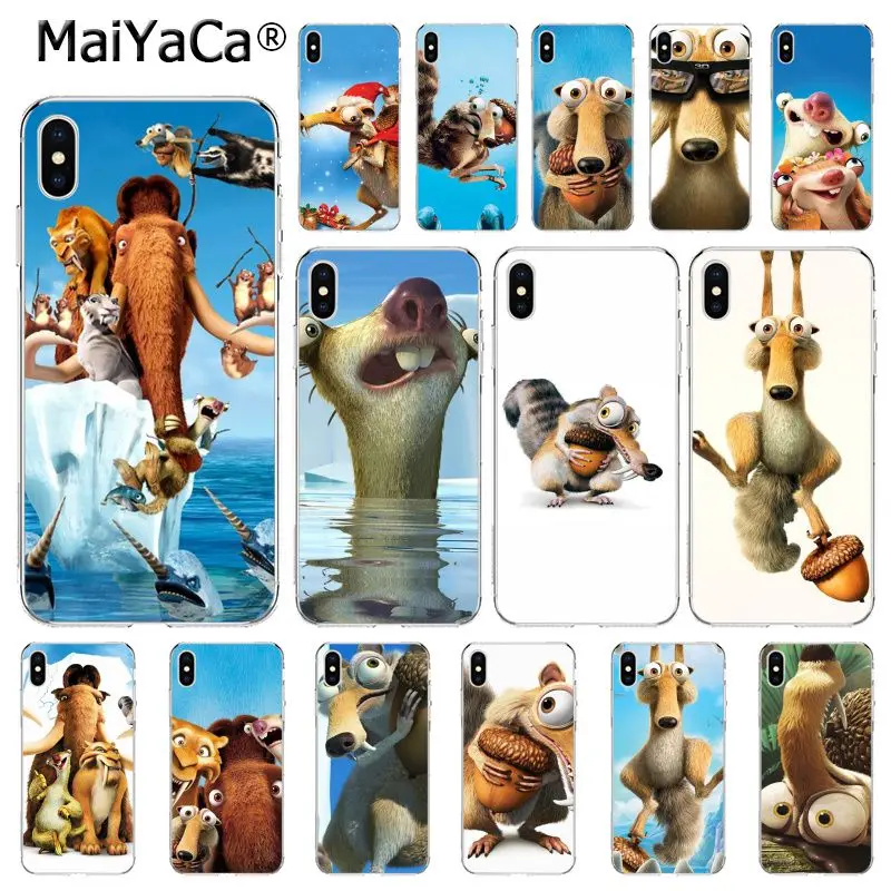 Мультяшный ледяной возраст чехол для телефона iphone 12 11 pro MAX X XS 6 6s 7 7plus 8 8Plus 5 5S SE XR 10 |