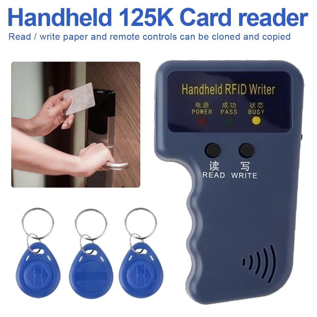 ID Брелоки бирки карты ручной 125 кГц RFID Дубликатор Копир Писатель программист считыватель+ ключи+ CardsRewritable