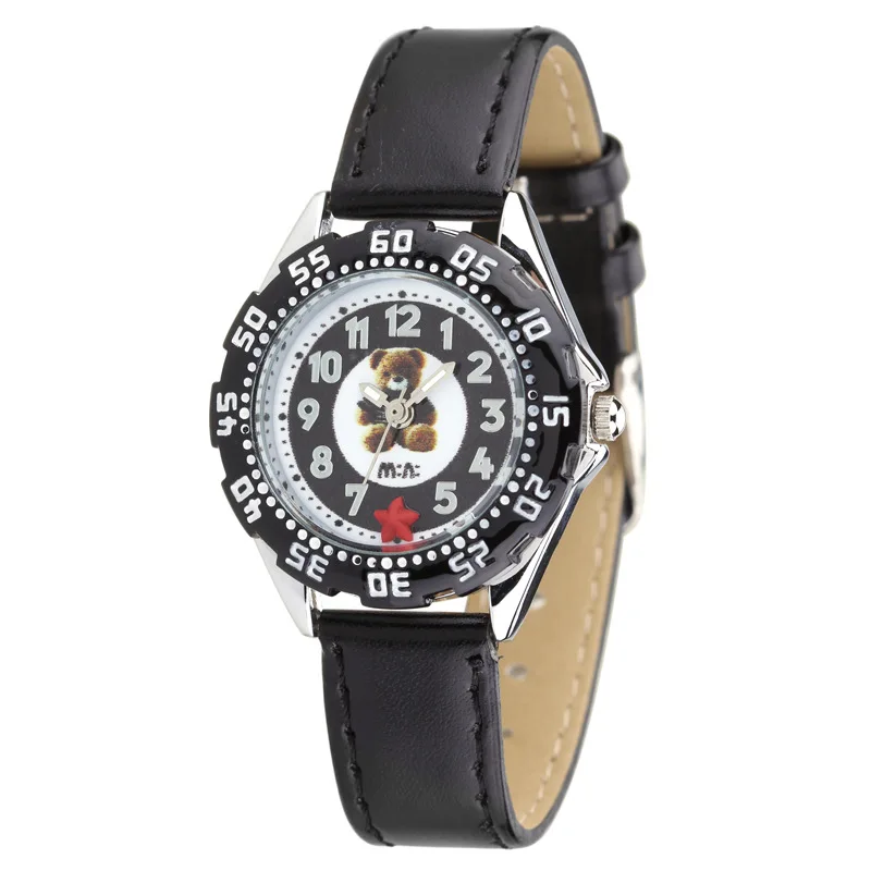 Роскошные брендовые Детские часы водонепроницаемые модные светящиеся кожаные 3D