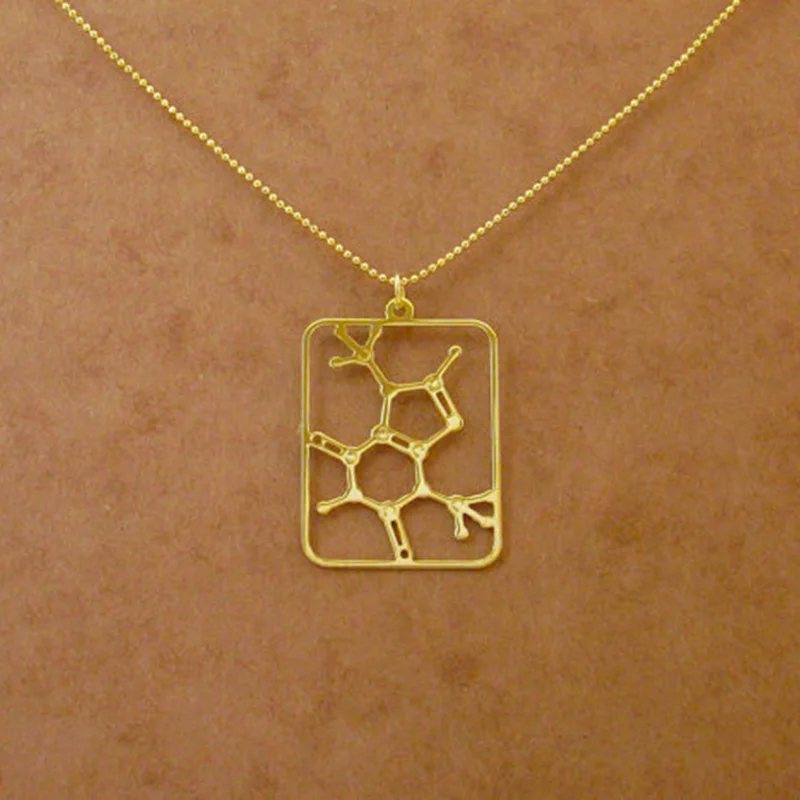 Шоколад Теобромин ожерелье с дизайном молекула химия ювелирных изделий|molecule