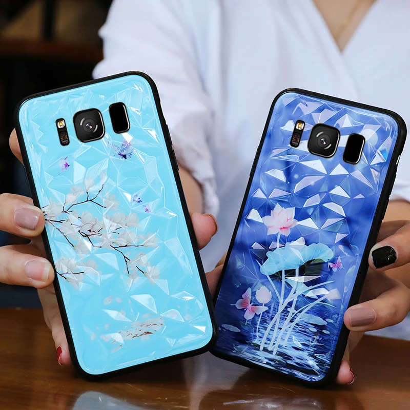 3D чехол с алмазной текстурой для Samsung Galaxy S10e S10 S9 S8 Plus + Note 8 Note9 чехлы ромбовидный