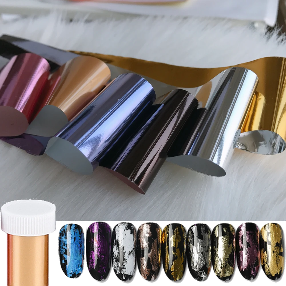 

Matte Nail Foil Transfer Starry Sky 4*100CM Rose Gold Sliver Blue Nail Art Stickers And Decals DIY Nail Tips for Nail Decoration