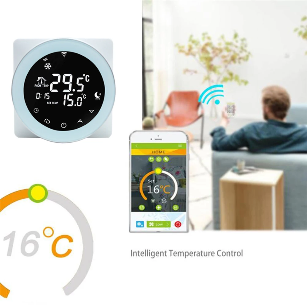 

Thermostat LCD Alexa Wifi Thermostat Electric Floor Heating Thermostat ABS Google Home Programmable Smart Warm Winter Home 16A