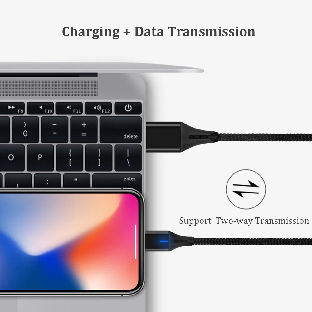 Магнитный кабель 3 А 1 м Micro USB типа C для быстрой зарядки и синхронизации данных