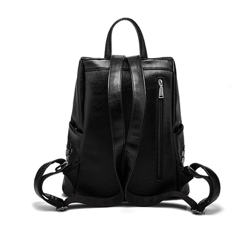2018 Famous brand designer anti-theft backpack solid color shoulder bag female leather college style travel | Багаж и сумки