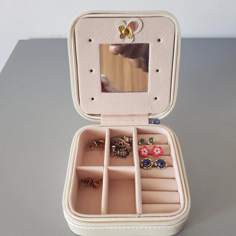 Christmas Portable Jewel Box Jewelry Organizer Cosmetic Makeup Earrings Necklace Ring Storage Case Gift | Дом и сад