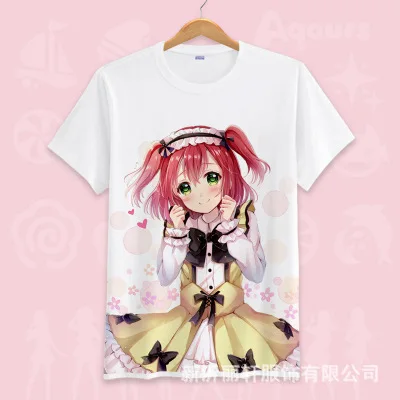 21 Lovelive Солнечный свет футболка короткая футболка с героями из японского аниме «Love Live Nico Yazawa; Косплэй футболка с коротким рукавом летняя футболка с рисунками из мультфильмов ручной работы, топ унисекс футболки Ткань - Цвет: 21