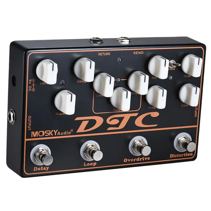 MOSKY DTC 4-в-1 Электрогитары для создания спецэффектов искажения + Overdrive петли