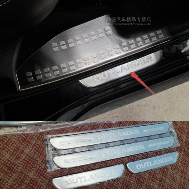 Дверная пороговая лента из нержавеющей стали для MITSUBISHI OUTLANDER 2009 12 Стайлинг