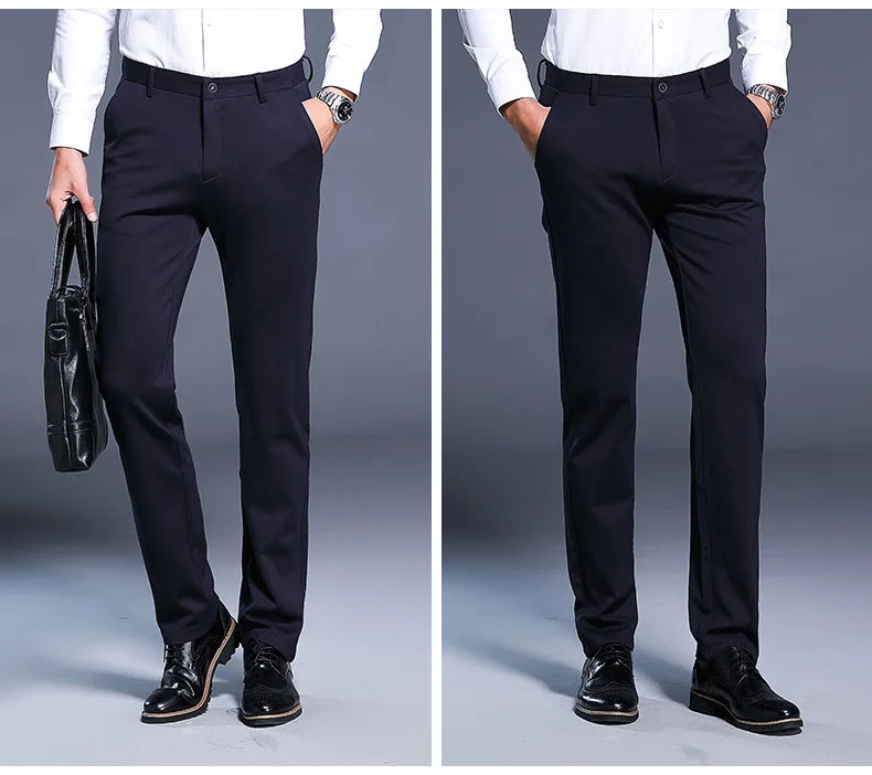 N& B/брюки для мужчин Slim Fit для мужчин s черное платье брюки формальные Бизнес Брюки Мужской полный длина брюки классический костюм брюки SR39
