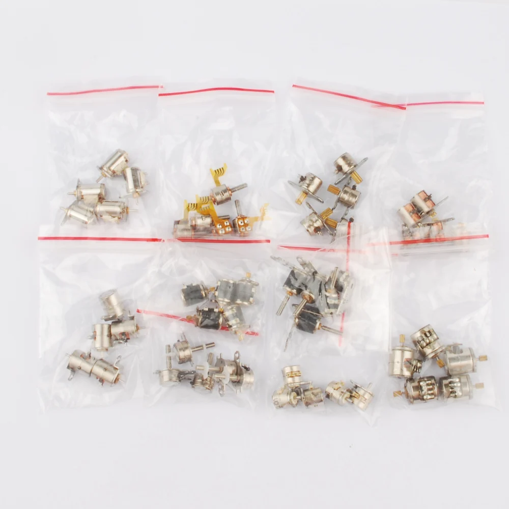 

2 boxes 50pcs 4 Wire 2 Phase micro stepper motor Miniature stepper motor Assorted Ten Types 1pc each with box