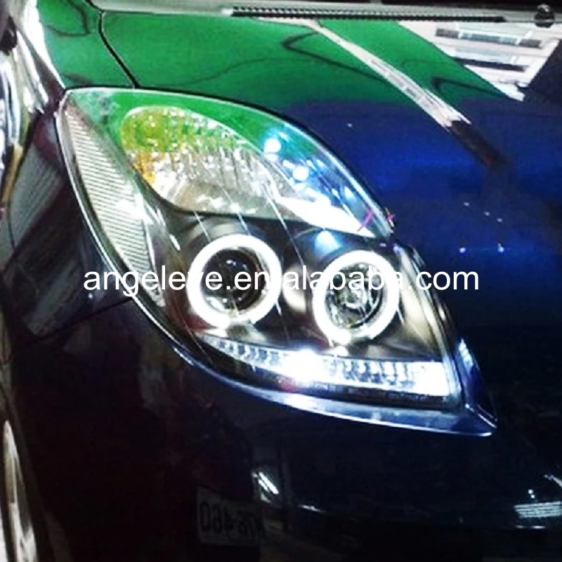 2006-2010 год для TOYOTA Yaris светодиодный фары ангельские глазки черный корпус SN |