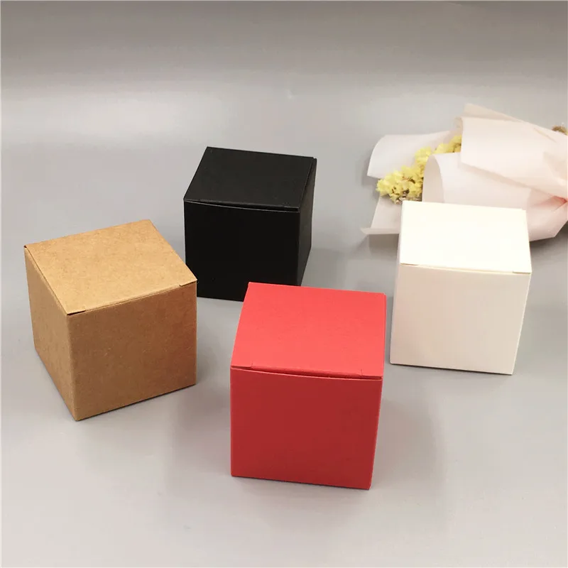 5x5x5 см коробка из крафт-бумаги в форме Куба коробки для ювелирных изделий дисплей