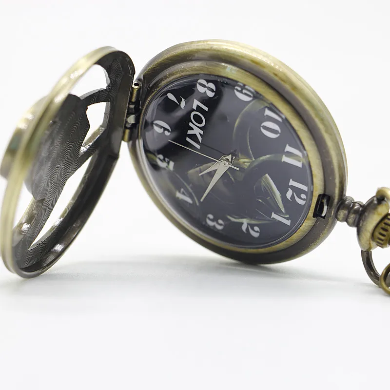 Vintage Bronze The Avengers Loki Hollow Quartz Pocket Watch Analog Pendant Necklace Gift PB581 | Наручные часы