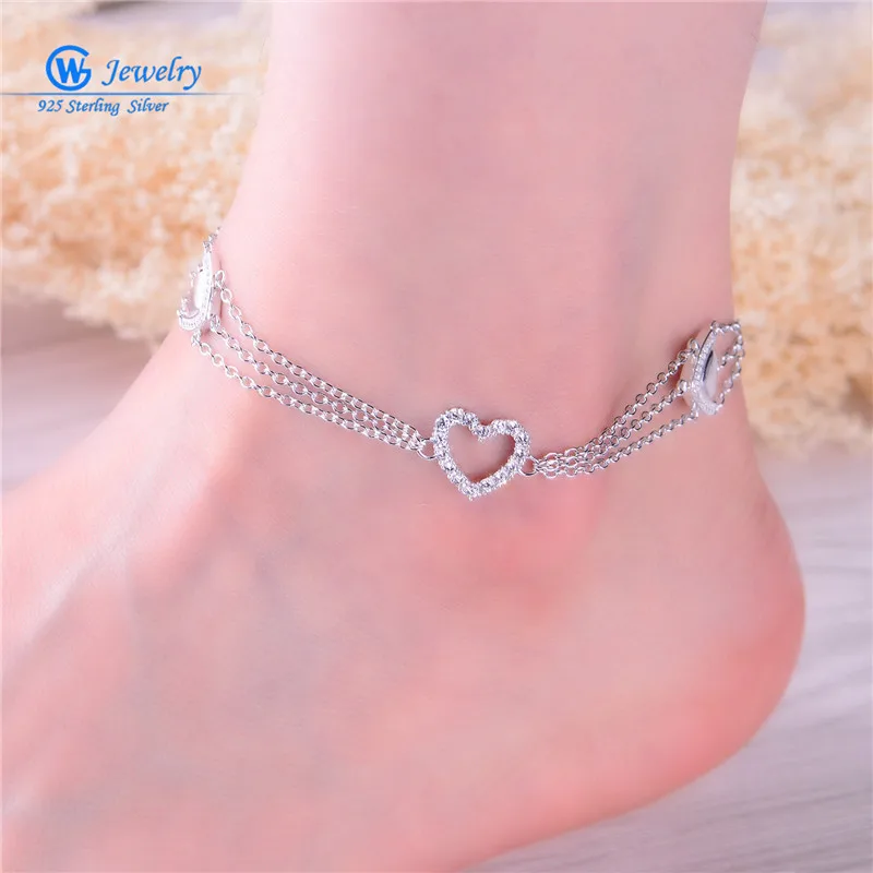 Женский браслет на ногу из серебра 925 пробы AC001H20|foot chain|fashion ankletanklet foot |