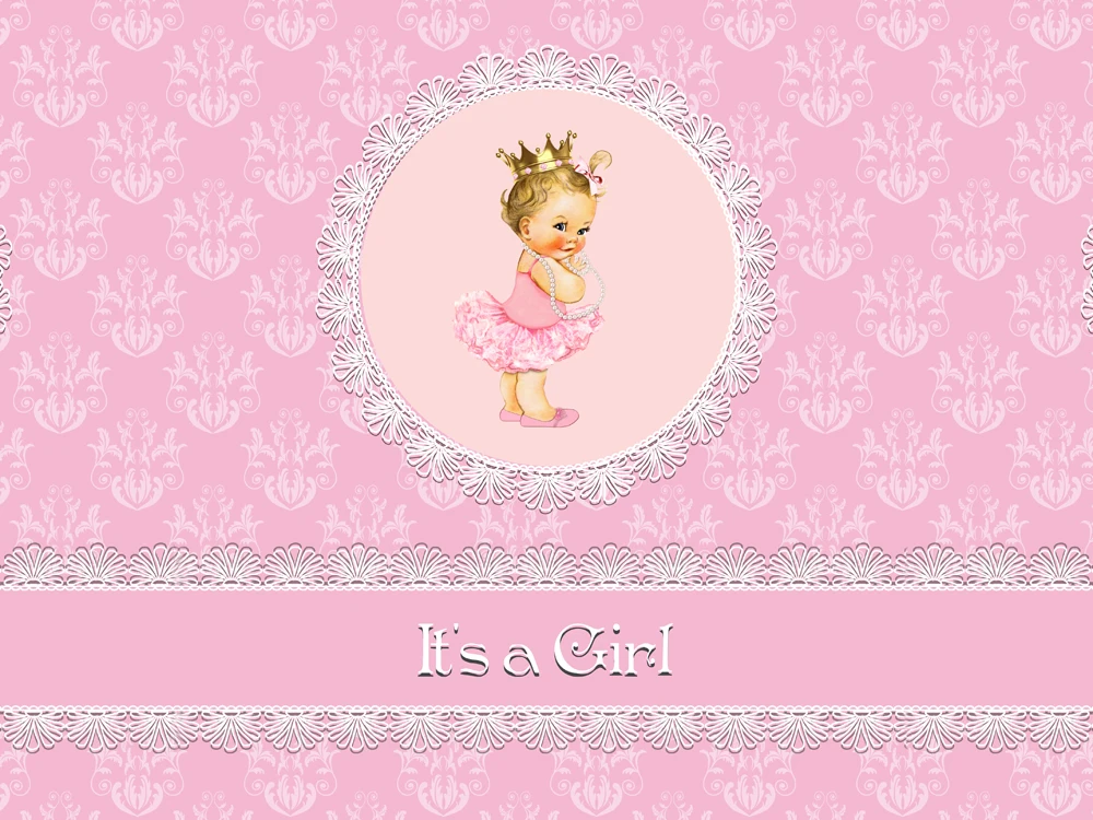 Pink Photography Backgrounds Little Princess Baby Shower Decoration Birthday Party Banner Photobooth Backdrop for Studio xt-7450 |