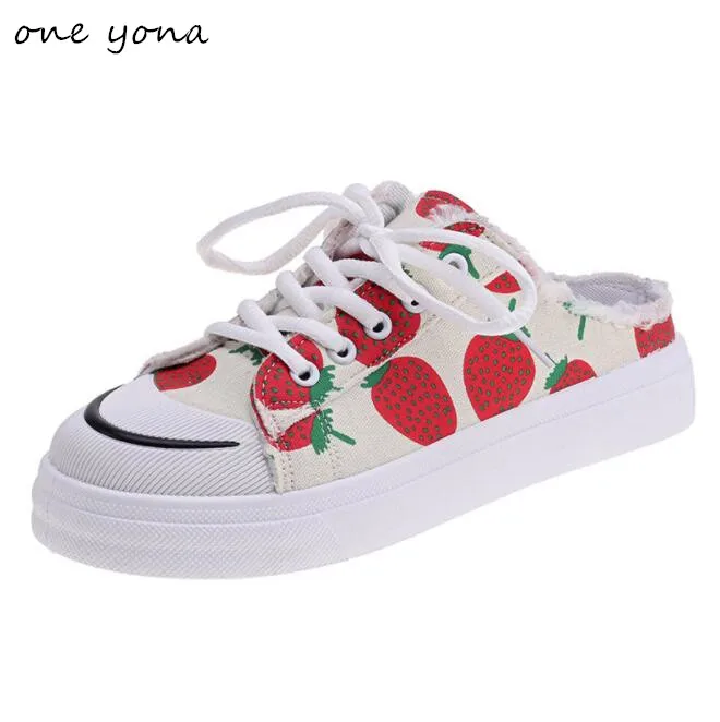 Женская обувь 2019 новые летние с изображением маленькой клубники для малышей