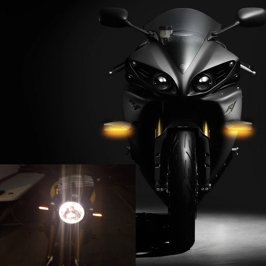 Мотоциклетные СВЕТОДИОДНЫЕ указатели поворота для Kawasaki Z300 Z650 Z800 Z900 Z1000 Янтарный