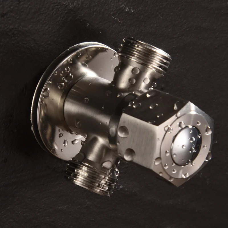 Треугольный Т-образный адаптер из нержавеющей стали 304 угловой клапан 1 вход 2