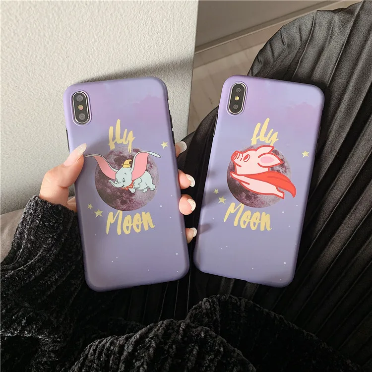 Cute Animation Cartton Dumbo Phone Case For iPhone 7 Puls 6 6S 8 X XS XR Xsmax Cases Matte Soft Silicone Back Cover |