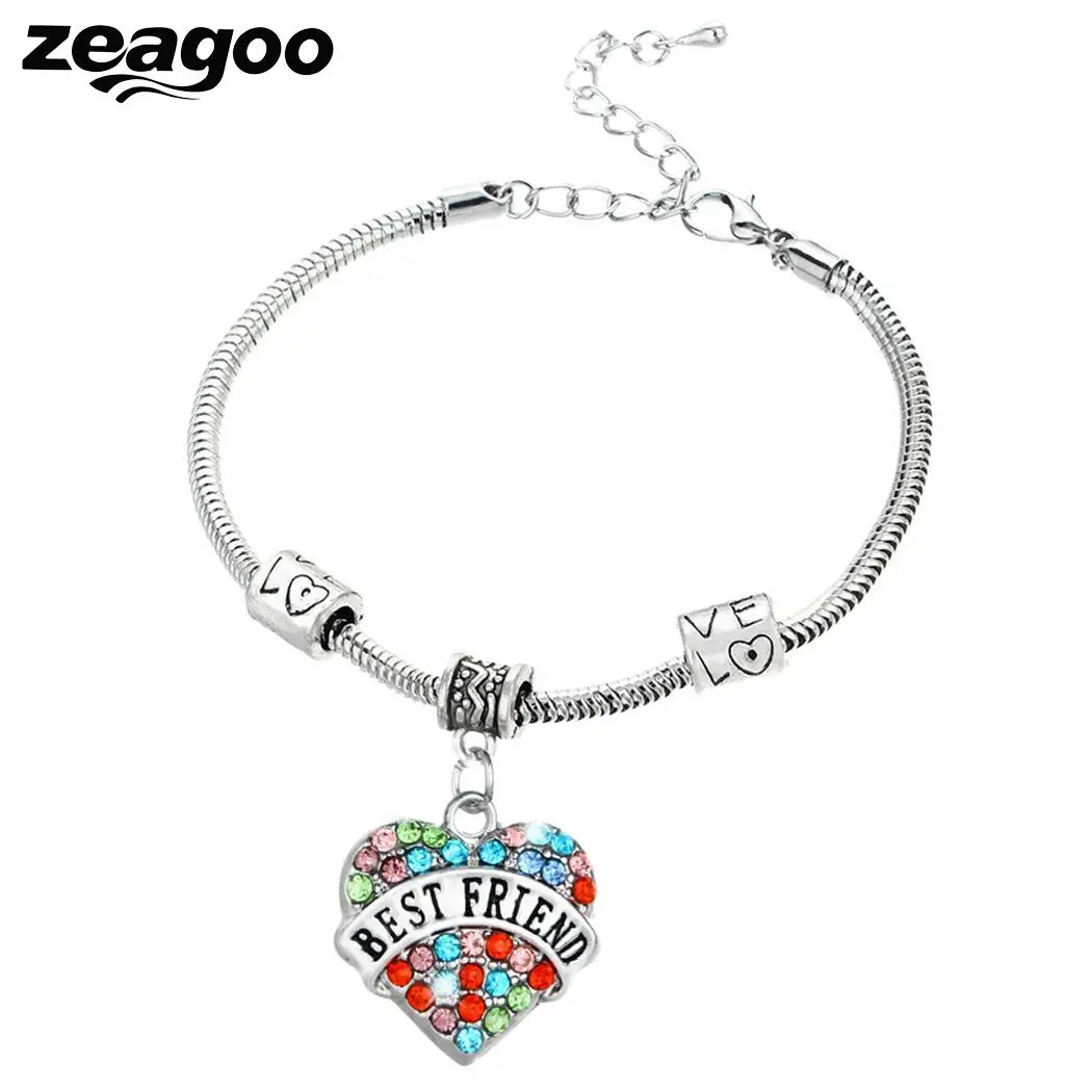 Сердце цепь верю Семья Для женщин Письмо чешские Браслет подарок кулон |