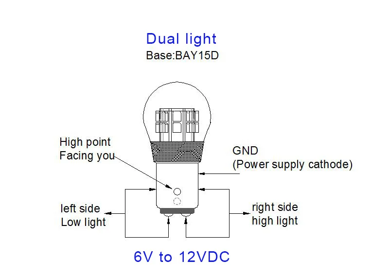 MIDCARS Горячая 1157 двойной интенсивности 6V светодиодный светильник, BAY15d P21/5 W SMD светодиодный s судовой световой индикатор, задний 6В до 12В DC лампочка