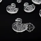 50 шт. персонализированные Лебедь мистер и миссис Прозрачные Свадебные и обручальные центральные части стола Декор День Рождения Вечеринка Baby Shower Декор