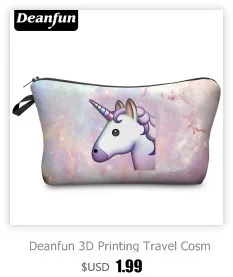Deanfun 3D напечатаны Единорог косметические сумки с молнией розовый милые потребности для женщин дорожный Органайзер макияж 50898