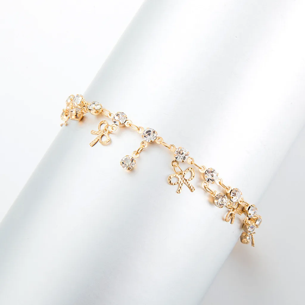 Trendy Simple Round Drop Butterfly Combined With Gold Anklet Bracelet Pendant Anklets 2019 For Women |