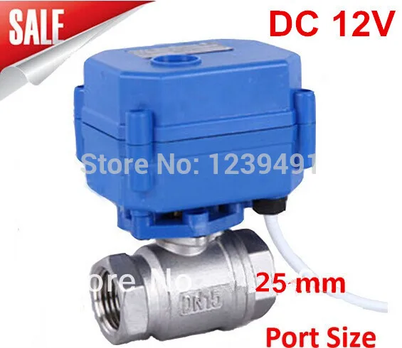 

Моторизованный шаровой клапан 1 "DN25 DC12V 2 way Нержавеющая сталь 304 Электрический шаровой кран, CR-01/CR-02/CR-05 провода