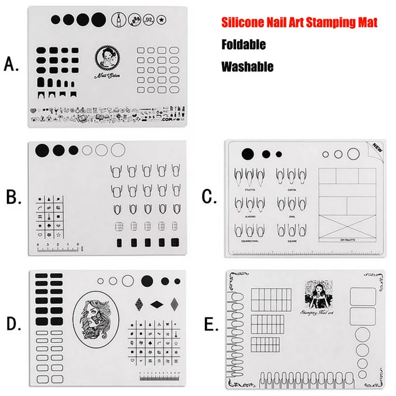 1 шт. силиконовый коврик для дизайна ногтей штамповки обратный штамп передача