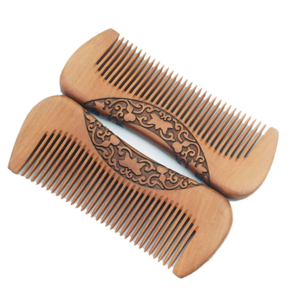 Отлично вырезанный двойной гребень из красного дерева супер узкий сандалового