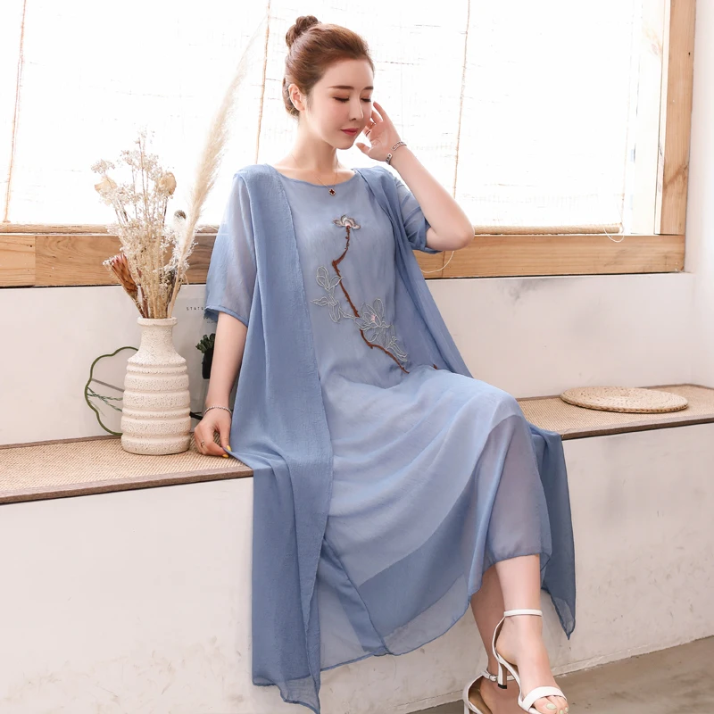 2019 модное летнее платье женское Повседневный свободный цельнокроеный Хлопковое