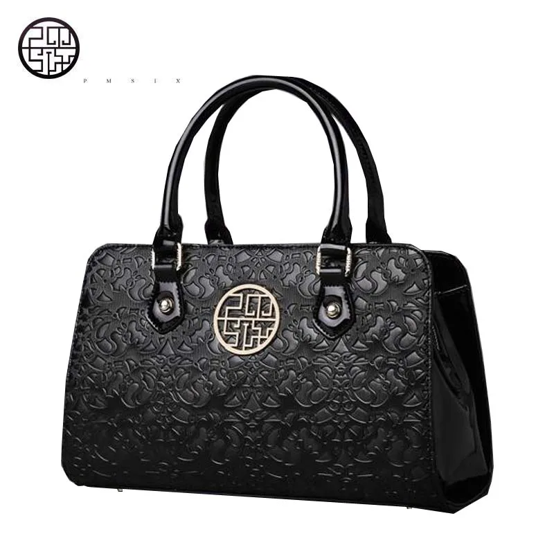 Pmsix китайская мода потока плечо сумка с тиснением китайский стиль Женщины