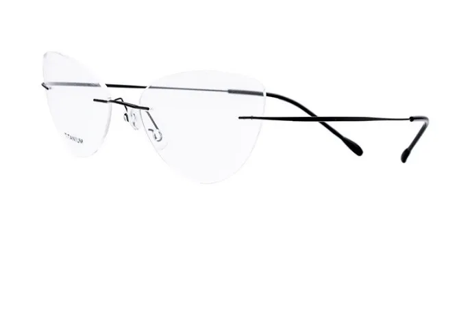 Классические очки для чтения без оправы женские дальнозоркости кошачий глаз + 100