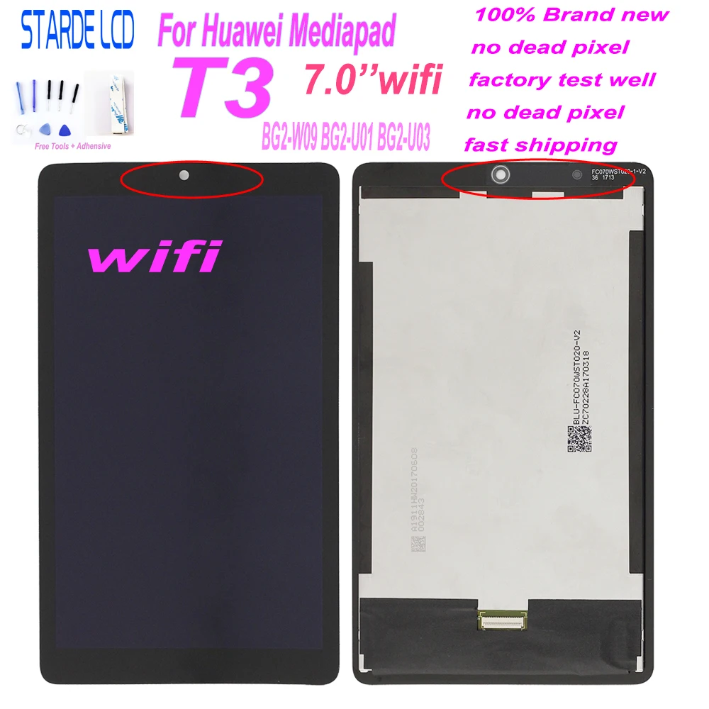 Для huawei Mediapad T3 7,0 BG2-W09 BG2-U01 BG2-U03 ЖК-дисплей кодирующий преобразователь сенсорного экрана в сборе 3g WI-FI+ Бесплатные инструменты