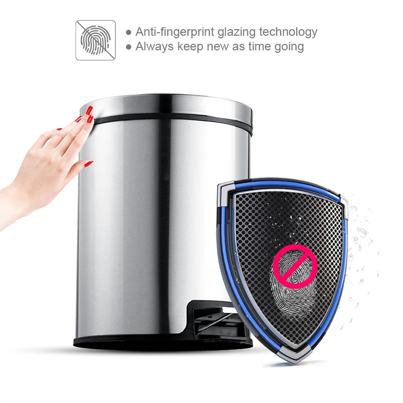 Г-Н БЕН Макарон Плюс Нажатие Мусорный бак Из Нержавеющей Стали Педаль Свалку