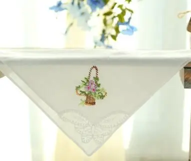 white and purple 1 Хит, хлопковый белый кружевной вышитый носовой платок, женский квадратный платок, Дамский носовой платок, детское полотенце, вечерние, свадебный подарок, 1 шт - Цвет: white and purple 1
