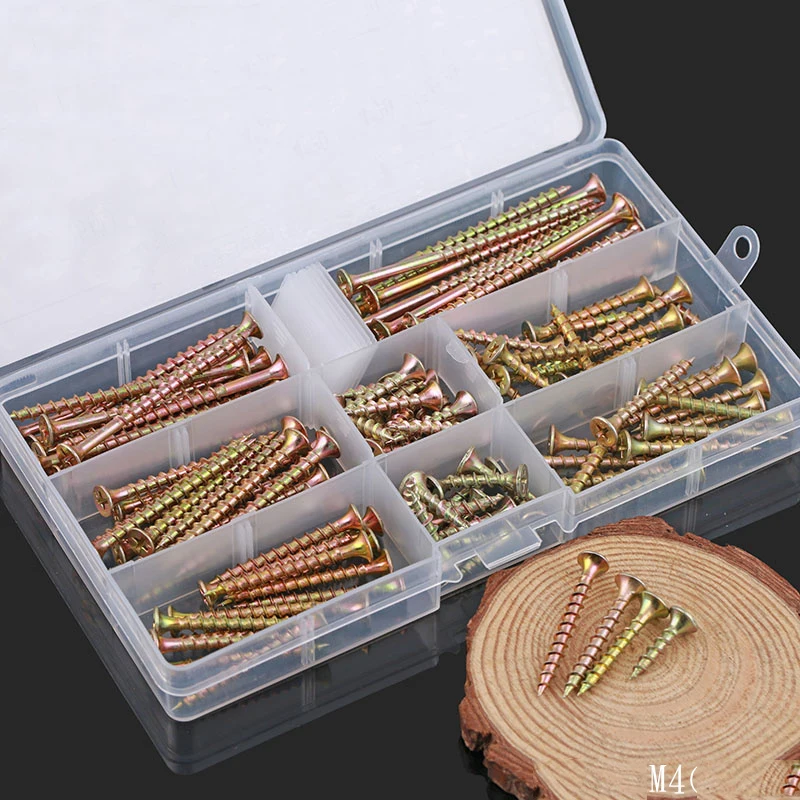 Набор винтов M4 с винтовой коробкой винты потайной головкой саморезы для мебели и