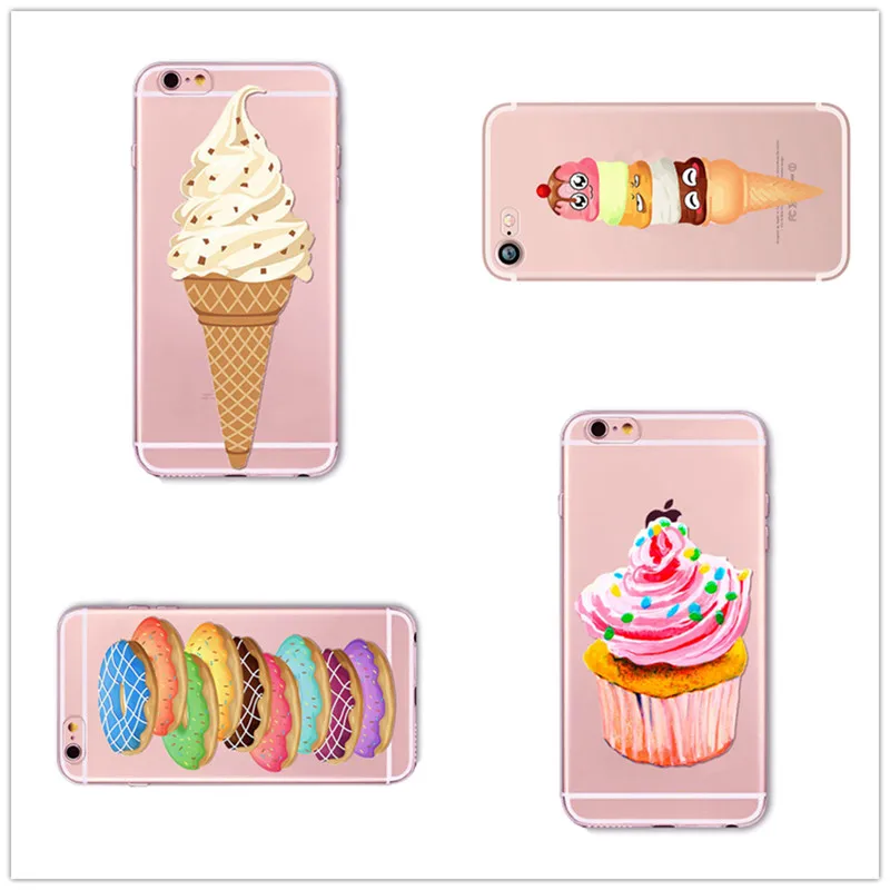 Мороженое торт чехол для iPhone X конфет сладостей летом мягкий роскошный из ТПУ