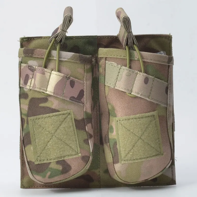 Tactifans Молл АК M4 подсумок Sinagle/двойное/тройной мешочек для лямки Системы Quick Release эластичный Топ открытым камуфляж - Цвет: Double CP