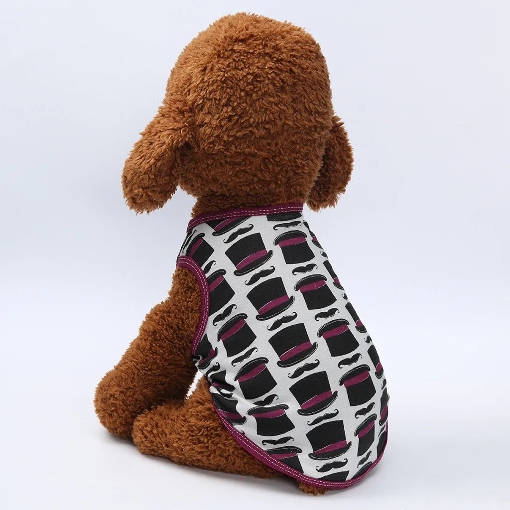 Transer футболка для собак ПЭТ жилет удобные дышащие шляпа усы красного цвета с