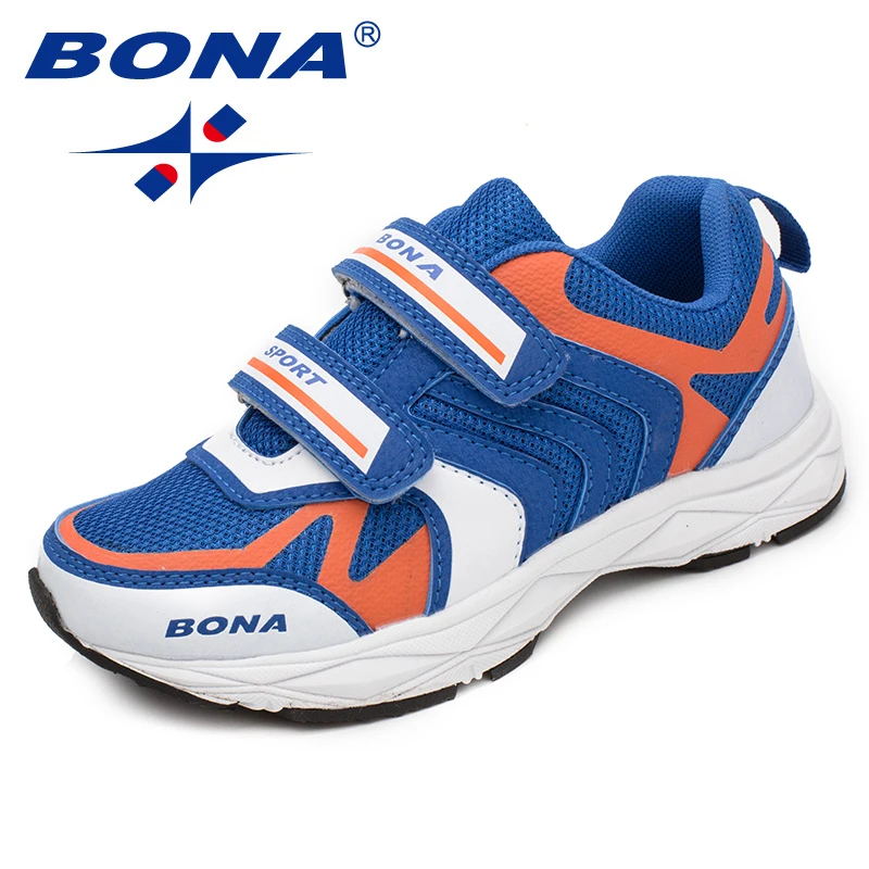 BONA New Fashion Style Children Casual Shoes Hook &amp Loop Boys Loafers Mesh Girls Flats Comfortable Outdoor Sneakers | Детская одежда
