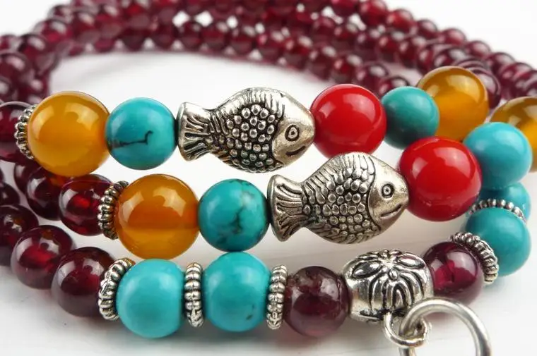 Женские модные серебряные браслеты с подвесками в форме рыбы 5 мм натуральный