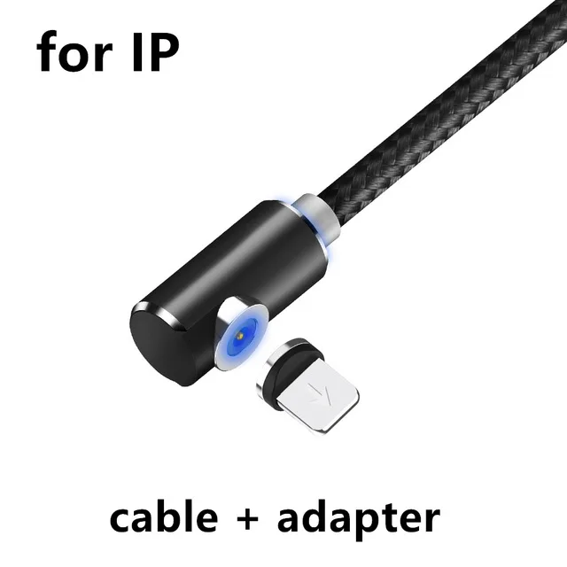 CatXaa 1 м Ell Магнитный вращающийся кабель type C Магнит Micro USB провод 2.4A зарядное устройство адаптер для huawei samsung - Цвет: IP Cable