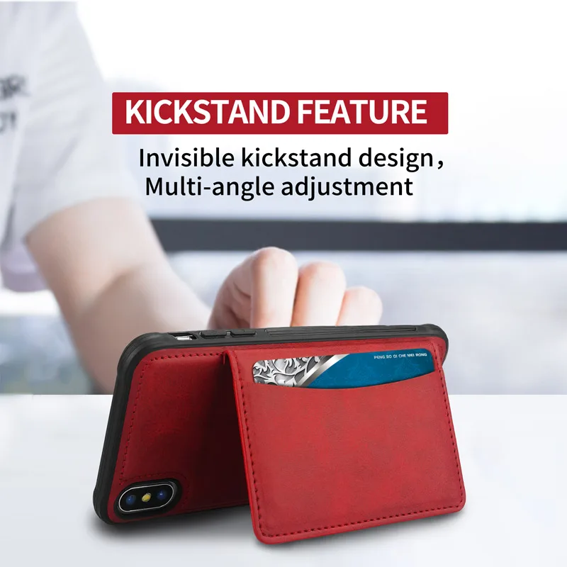 Премиум кожаный прочный ударопрочный чехол с подставкой для iPhone 11 Pro SE 2 X XR XS Max 6 6S 7