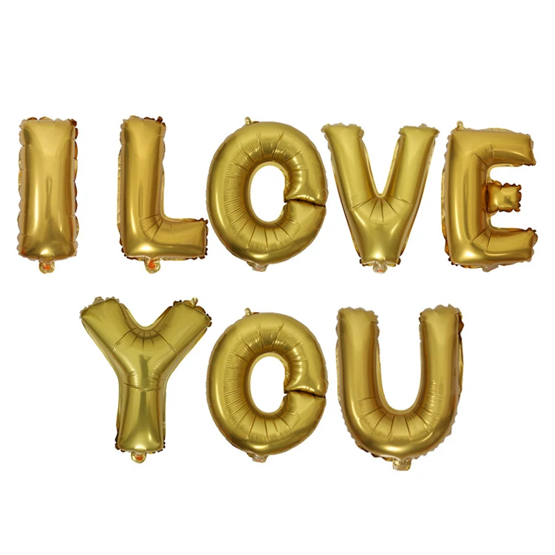 1 Набор 16-дюймовые гелиевые воздушные шары из фольги с надписью I LOVE YOU | Дом и сад