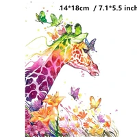 cute giraffe butterfly iron on heat transfer printing patches sticker washable for t shirts clothing diy stickers appliques 2019