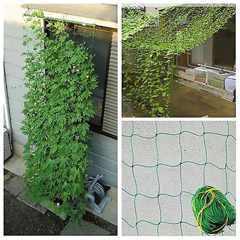 

1.8x1.8M Garden Green Nylon Trellis Netting Support Climbing Bean Plant Nets Grow Fence Easily Assembled